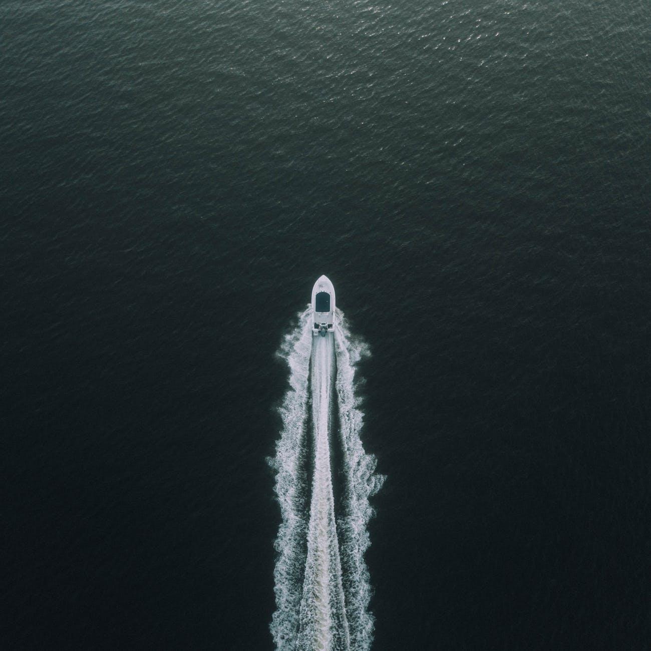 Yacht cruising through the ocean