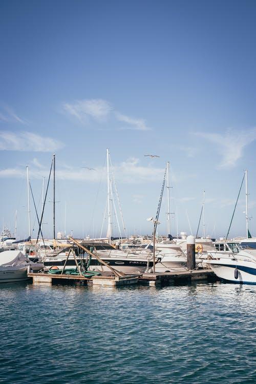 Several luxury yachts in Cabo San Lucas on the dock 