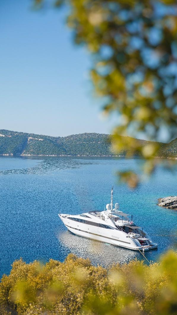 anchored yacht