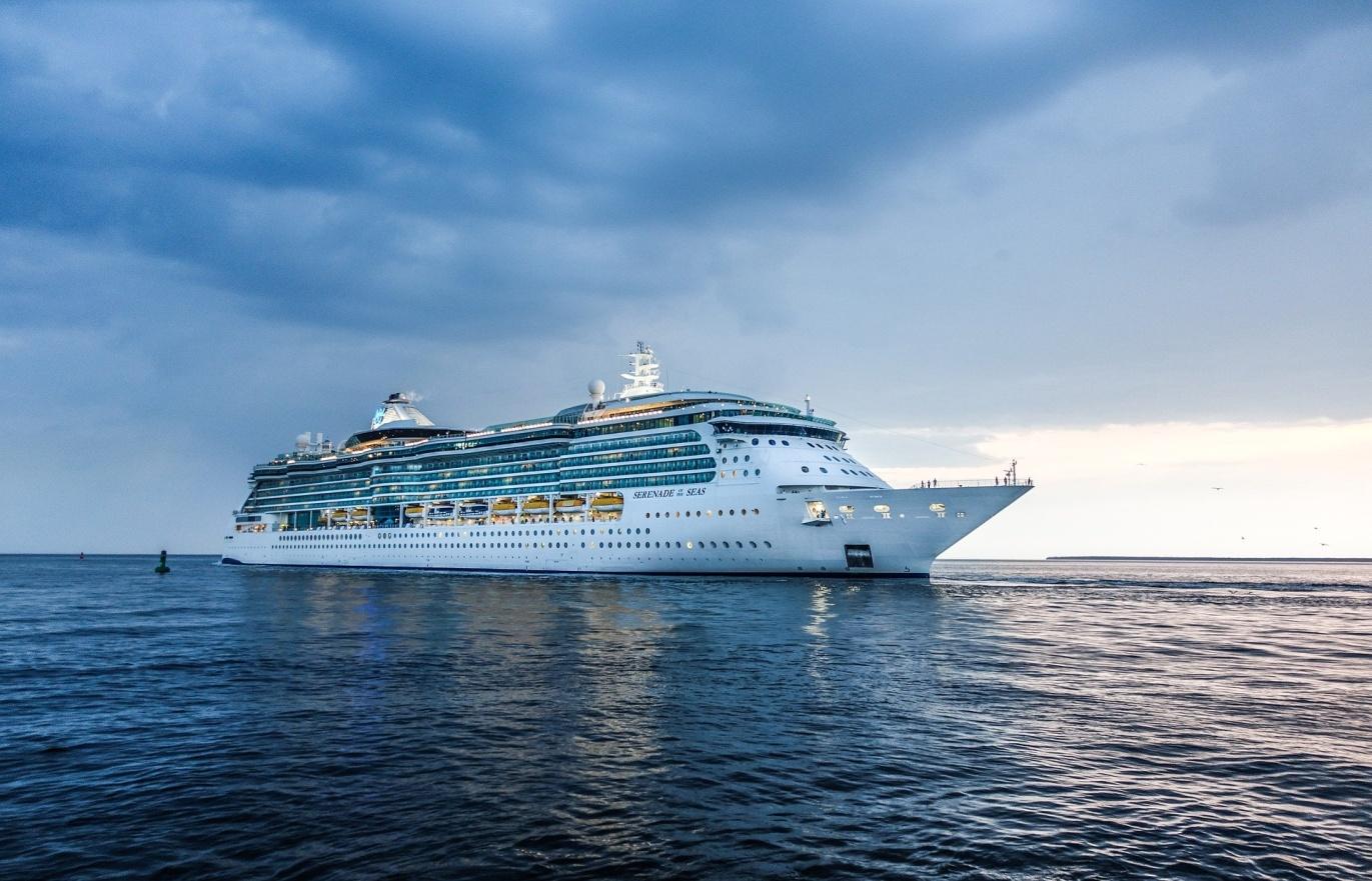 A cruise ship in the sea