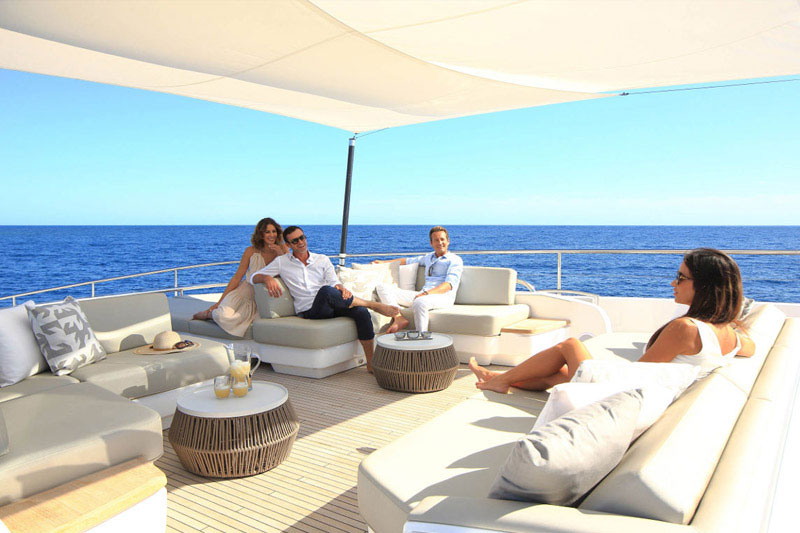 Couple and friends on a private charter
